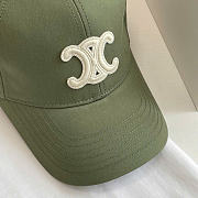 Kitlife Celine Triomphe Baseball Cap in Green Khakhi Cotton  - 3