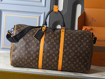 Kitlife Louis Vuitton Keepall Bandoulière 50 Bag Monogram Macassar M46702 55x31x26cm 