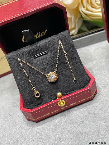 Kitlife Cartier Three-Ring Round Diamond Necklace 