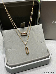 Kitlife Messika Double-layered Necklace With Crystals in Silver / Gold  - 6