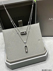 Kitlife Messika Double-layered Necklace With Crystals in Silver / Gold  - 4