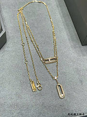 Kitlife Messika Double-layered Necklace With Crystals in Silver / Gold  - 3