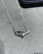 Kitlife Tiffany Double-ring Diamond Horseshoe Clasp Necklace in Gold / Silver / Rose gold - 6