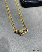 Kitlife Tiffany Double-ring Diamond Horseshoe Clasp Necklace in Gold / Silver / Rose gold - 4