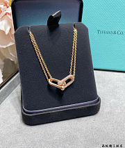 Kitlife Tiffany Double-ring Diamond Horseshoe Clasp Necklace in Gold / Silver / Rose gold - 3