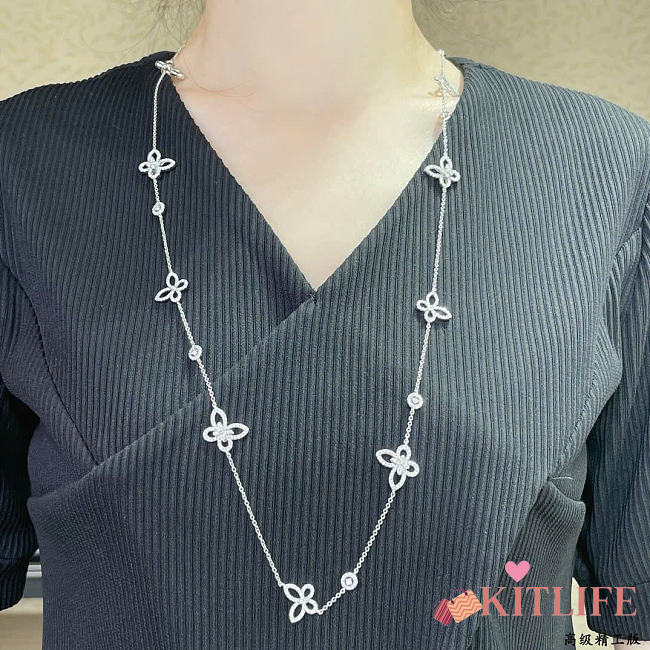 Kitlife Graff Butterfly Silhouette Diamond Long Necklace 90cm - 1
