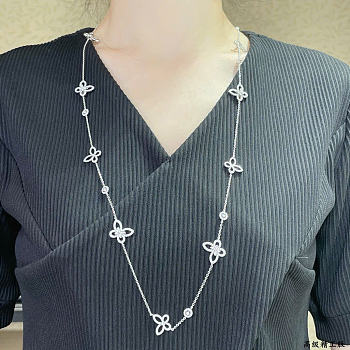 Kitlife Graff Butterfly Silhouette Diamond Long Necklace 90cm