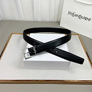 Kitlife YSL Belt In Black With Silver Hardware 3cm  - 1