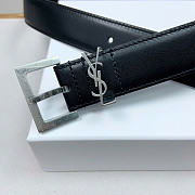 Kitlife YSL Belt In Black With Silver Hardware 3cm  - 6