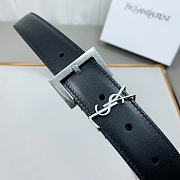 Kitlife YSL Belt In Black With Silver Hardware 3cm  - 5