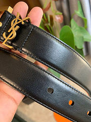 Kitlife YSL Belt In Black With Gold Hardware 3cm - 3