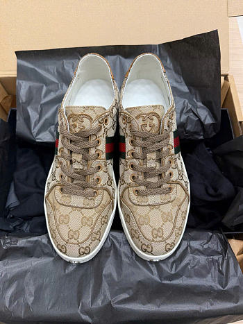 Kitlife Gucci Stretch Low-Top Sneakers Beige 