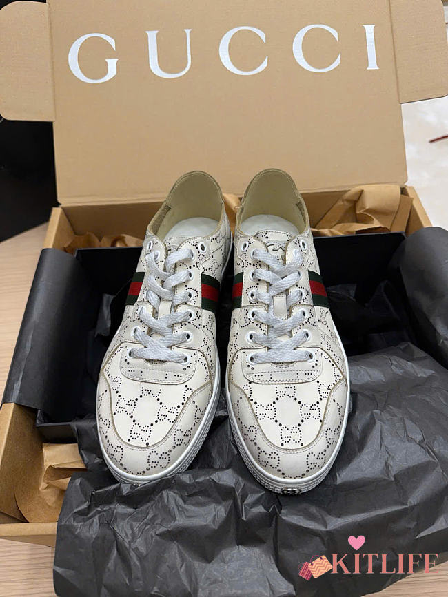 Kitlife Gucci Stretch Low-Top Sneakers Gray - 1
