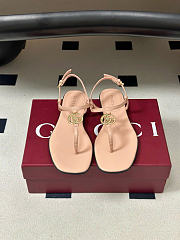 Kitlife Gucci GG Marmont Leather Thong Sandals Light Pink - 1
