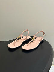 Kitlife Gucci GG Marmont Leather Thong Sandals Light Pink - 6