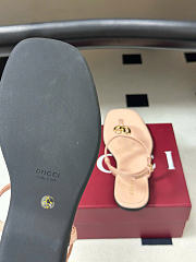 Kitlife Gucci GG Marmont Leather Thong Sandals Light Pink - 5