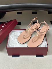 Kitlife Gucci GG Marmont Leather Thong Sandals Light Pink - 2
