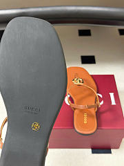 Kitlife Gucci GG Marmont Leather Thong Sandals Brown - 6