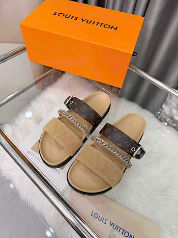 Kitlife Louis Vuitton Vibe Comfort Mules Beige & Brown 