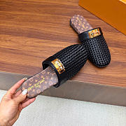 Kitlife Louis Vuitton Haven Flat Open Back Mules Black - 5