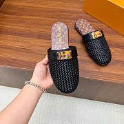 Kitlife Louis Vuitton Haven Flat Open Back Mules Black - 2