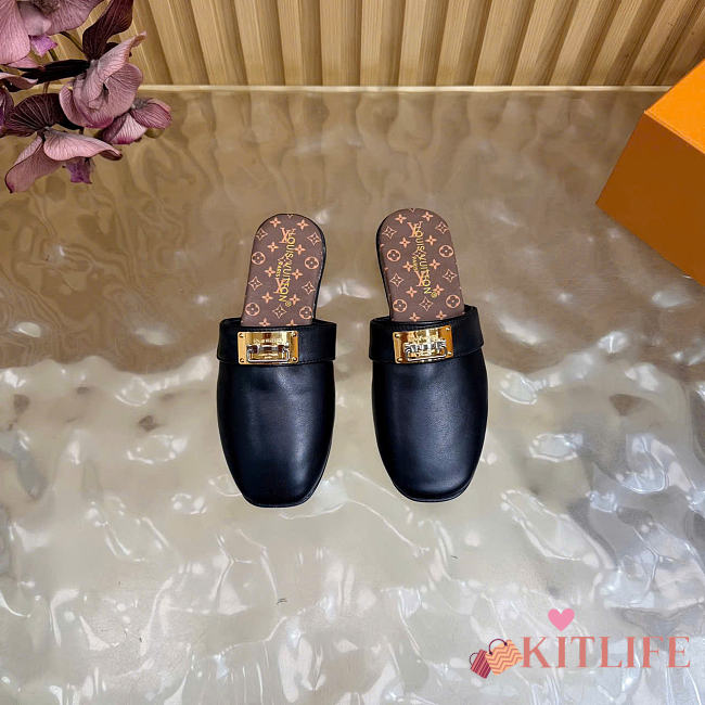 Kitlife Louis Vuitton Haven Flat Closed Mule Black - 1