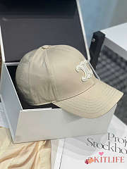 Kitlife Celine Triomphe Baseball Cap in Light Beige Cotton  - 4