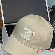 Kitlife Celine Triomphe Baseball Cap in Light Beige Cotton  - 5