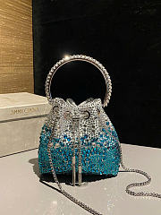 Kitlife Jimmy Choo Bon Bon With Silver & Blue Gradient Crystals 16x15x9.5cm  - 1