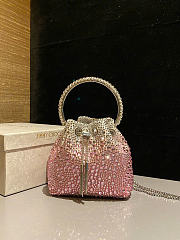 Kitlife Jimmy Choo Bon Bon With Silver & Pink Gradient Crystals 16x15x9.5cm  - 1