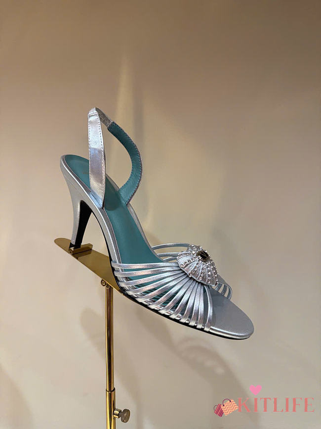Kitlife Valentino Garavani Royal Heeled Sandals In Silver 85 mm - 1
