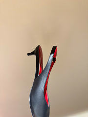 Kitlife Valentino Garavani Leather Heartip Slingback Pumps 35mm Black - 3