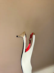 Kitlife Valentino Garavani Leather Heartip Slingback Pumps 35mm White & Red  - 3