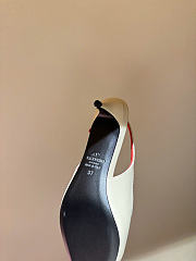 Kitlife Valentino Garavani Leather Heartip Slingback Pumps 35mm White & Red  - 4