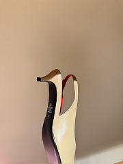 Kitlife Valentino Garavani Leather Heartip Slingback Pumps 35mm Beige & Red - 6
