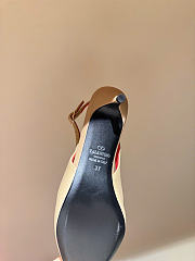 Kitlife Valentino Garavani Leather Heartip Slingback Pumps 35mm Beige & Red - 5