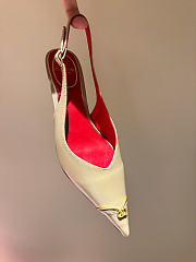 Kitlife Valentino Garavani Leather Heartip Slingback Pumps 35mm Beige - 2