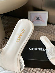 Kitlife Chanel CC Logo Mesh Slippers White - 5