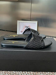 Kitlife Chanel CC Logo Mesh Slippers Black - 5