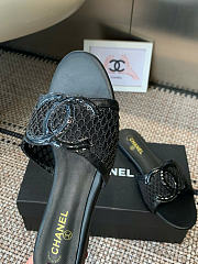 Kitlife Chanel CC Logo Mesh Slippers Black - 4