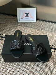 Kitlife Chanel CC Logo Mesh Slippers Black - 3