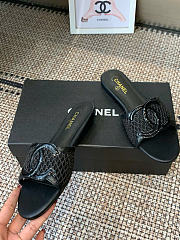 Kitlife Chanel CC Logo Mesh Slippers Black - 2