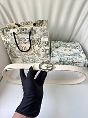 Kitlife Dior Légende Belt Cream Smooth Calfskin 25mm Silver Hardware - 1