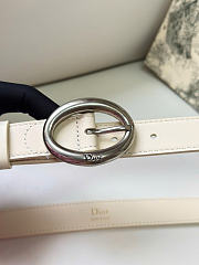 Kitlife Dior Légende Belt Cream Smooth Calfskin 25mm Silver Hardware - 2