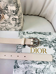 Kitlife Dior Légende Belt Cream Smooth Calfskin 25mm Silver Hardware - 6