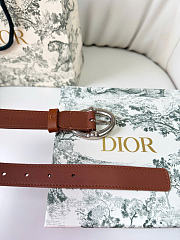 Kitlife Dior Légende Belt Brown Smooth Calfskin 25mm Silver Hardware  - 6