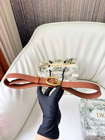 Kitlife Dior Légende Belt Brown Smooth Calfskin 25mm Gold Hardware 