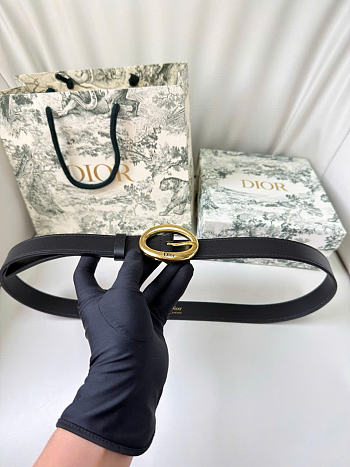 Kitlife Dior Légende Belt Black Smooth Calfskin 25mm Gold Hardware 