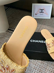 Kitlife Chanel 2026 Flower Embroidery Slippers Beige  - 5