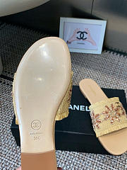 Kitlife Chanel 2026 Flower Embroidery Slippers Beige  - 3